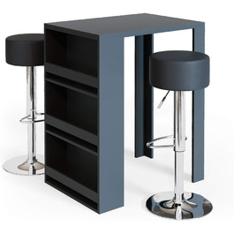 Набір барного столика та табуреток Vicco Bartisch-Set, білий/антрацит, 80 x 57 см (2 табуретки)