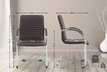 Набір з 2-х відкидних крісел Tira з штучної шкіри, коричневого кольору, з м'яким сидінням