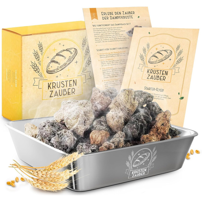 Форма для випікання хліба з кришкою та кошиком для підйому тіста - Robuste 28 см, чавун - ідеальна для хліба, тостів, випікання в чавунному горщику, аксесуари для випікання, парова шапка з лавовими каменями