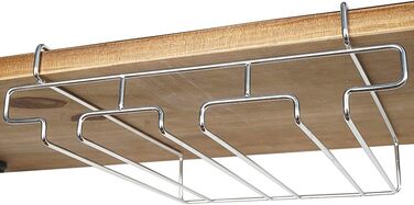 Підставка для склянок BAFVT – 2-ярусна, з нержавіючої сталі, для кріплення під шафку, органайзер для склянок (срібляста)