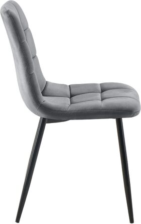 Набір з 4-х м'яких кухонних стільців CLP Asti, темно-сірий, до 150 кг