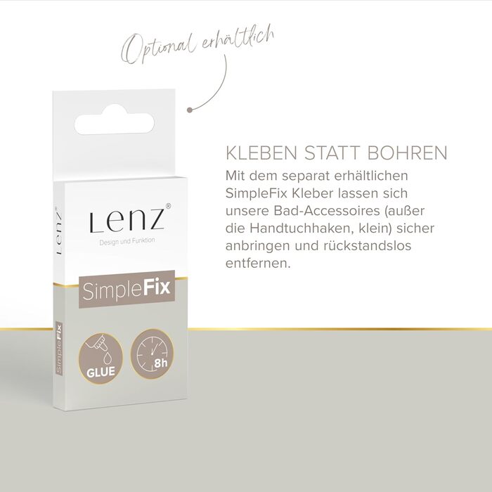 Handtuchhalter Lenz Juna in – Chrom, 40 см, 2 поворотні кріплення, антифнгр. покриття, монтаж на стіну (клей/шурупи)
