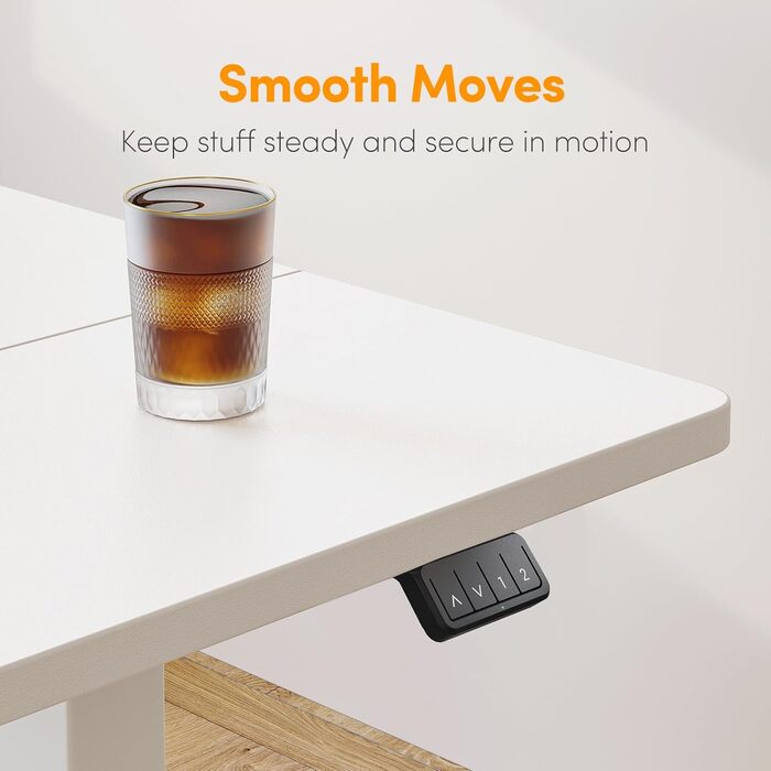 Електричний стіл Cubiker 120x60 см, регулювання висоти, сталеві T-подібні ніжки, пам'ять, антиколізійна система, біла стільниця