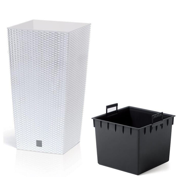 Квітчанка Prosperplast з ротангу, 26.5 x 26.5 x 50 см, білий, для дому та саду