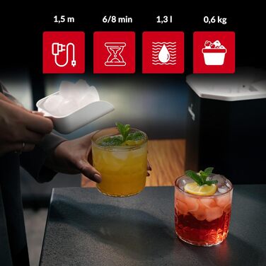 Машина для приготування льоду Lehmann - 1.3л, 12кг/24г, 2 розміри, для дому, вечірки, офісу, кемпінгу