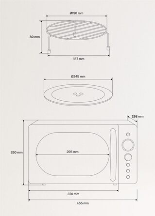 Мікрохвильова піч ретро Salbeigrün 20л з грилем та LCD дисплеєм 900W