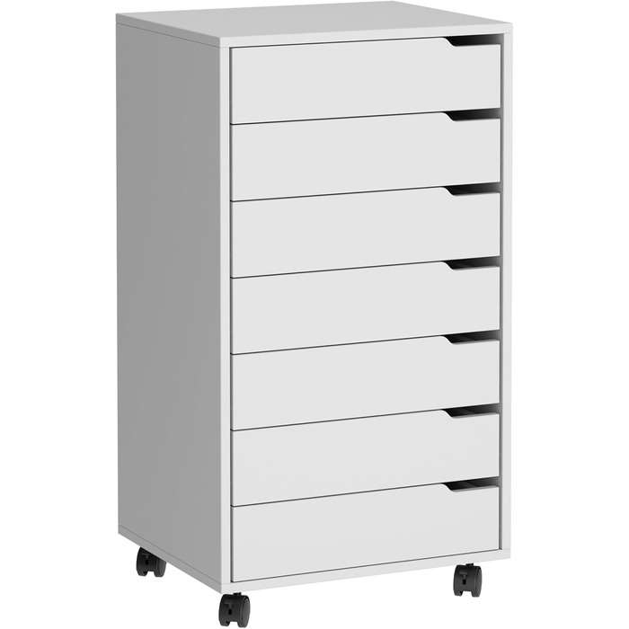 Контейнер для документів Sogesfurniture з 7 шухлядами, білий - офісний шафчик, комод для дому та офісу