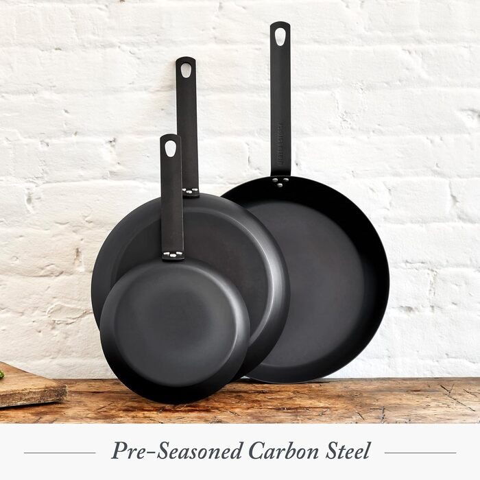 Сковорода з вуглецевої сталі Merten & Storck, 30 см, Чорна