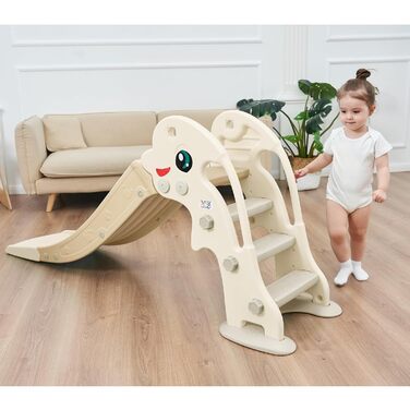 Дитяча гірка Baby Vivo з пластику, дельфін, для дому та саду, коричнева