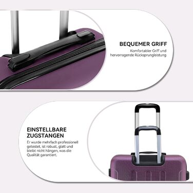 Чохол-валіза BEIBYE з кодовим замком, 4 колеса, середній (66 см), фіолетовий (набір)