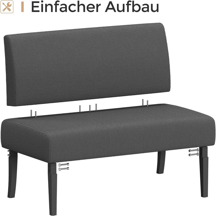 Диван-лавка Yaheetech для кухні, 2 місця, без підлокітників, зелений (сірий), для вітальні/коридору/офісу