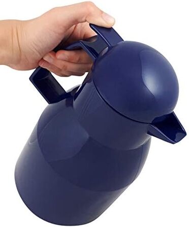 Термос Helios Top Push з нержавіючої сталі, 1 літр, темно-синій