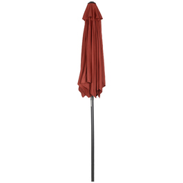Outsunny Parasol Ø196 см, поворотна парасолька з функцією складання, шестикутна балконна парасолька пляжна парасолька вітрозахисна стабільна ринкова парасолька Crank Parasol Захист від сонця для пляжу Балкон Сад, винний червоний
