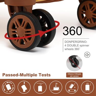 Набір валіз KONO: 4 валізи з ABS пластику, коліщата Spinner, TSA-замок, жовтий колір