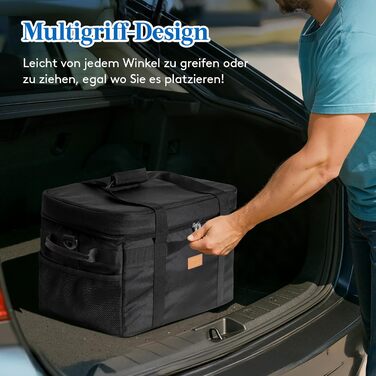 Термосумка-холодильник Lifewit 30л для пікніка, їжі та напоїв, чорна. Ізольована сумка-холодильник для роботи, кемпінгу, пляжу