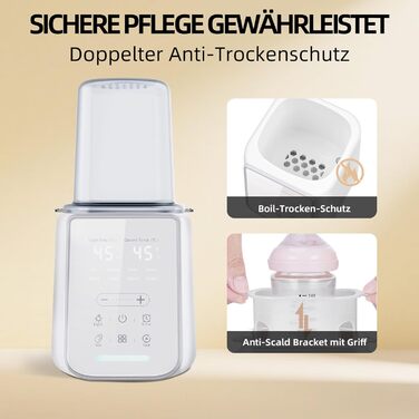 Портативний підігрівач для пляшечок, 500 мл – Швидкий нагрів за 3 хв, 24 год підтримки температури для сумішей та грудного молока (Сніжно-білий)