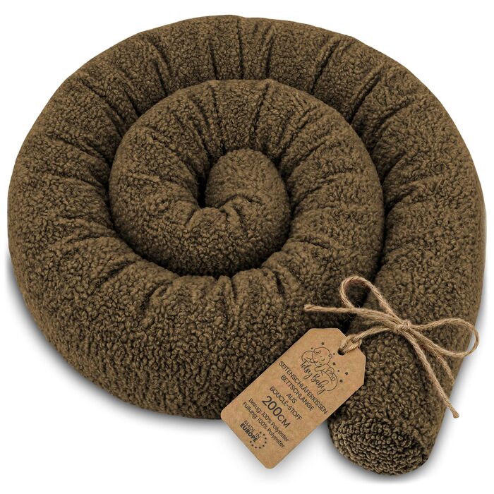 Подушка для сну Totsy Baby (подушка-змійка) для вагітних та дітей, бавовна, Oeko-Tex, коричнева, 200 см