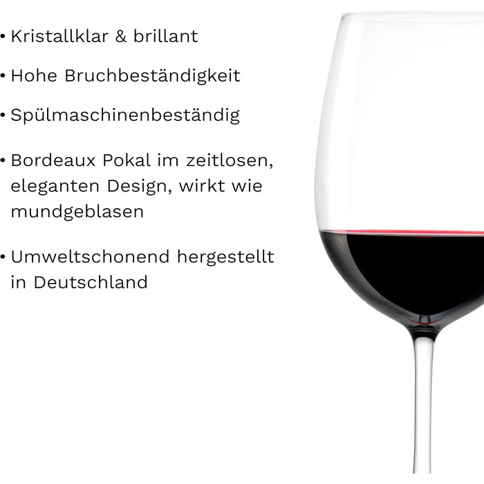 Набір келихів для білого вина Stölzle Lausitz Weinland 6 шт, 290 мл, кришталь, Німеччина - для легких вин та червоних вин, міцні, можна мити в посудомийній машині