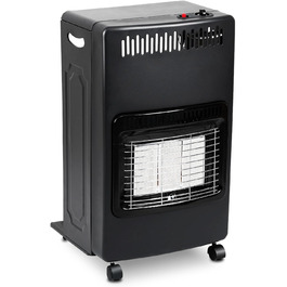 Газовий опалювальний камін з 3-ма рівнями регулювання потужності 1400-4200 Вт, об'єм нагріву до 80 м³, сумісний з балонами бутан/пропан до 10 кг, з газовим редуктором та шлангом