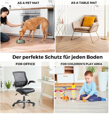 Захисна килимок під офісне крісло Artwelt, PVC, 190x120 см, антиковзаюча