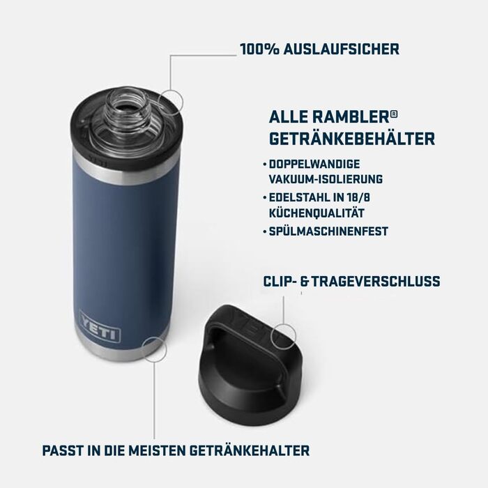 Термос YETI Rambler з кришкою Chug, 532 мл, Charcoal