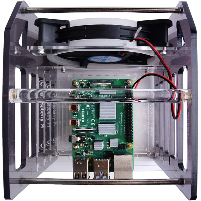 Стійка-корпус GeeekPi для Raspberry Pi, 4-рівнева, з 120 мм RGB LED вентилятором, для Raspberry Pi 4B/3B+/3B/2B/B+ та Jetson Nano