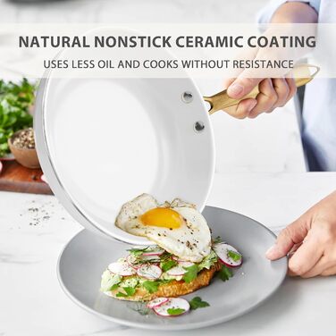 Набір посуду RIOVARM з нержавіючої сталі з антипригарним покриттям, кераміка, каструлі, сковорідки, сотейник, соусниця, лопатка, кухонні аксесуари