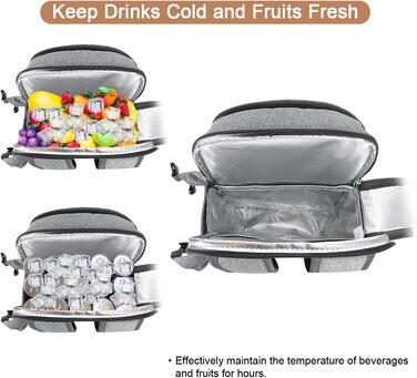 Набір для пікніка Sunflora з ізольованим контейнером та ковдрою для кемпінгу та відпочинку на природі (блакитний у смужку)