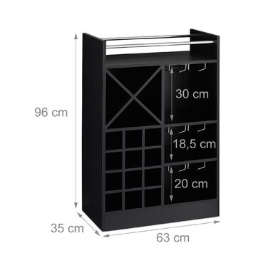 Великий винний стеллаж Relaxdays з тримачами для келихів