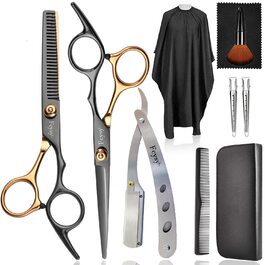 Набір перукарських ножиць, золоті ножиці для волосся Fcysy, професійні ножиці для стрижки волосся, ножиці для полегшення стрижки, 10 шт. (макс. 65 символів)