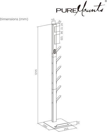 Підставка для пилососа PureMounts для серії Dyson Gen5-V6, підлогова підставка, тримач для аксесуарів, чорний