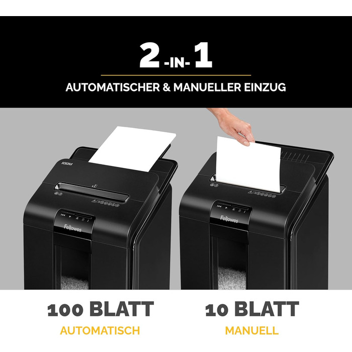 Fellowes Autofeed Aktenvernichter AutoMax 90M: Шредер для паперу з автоподачею, MiniCut (P4), 90 аркушів за 5 хвилин, 17 літрів