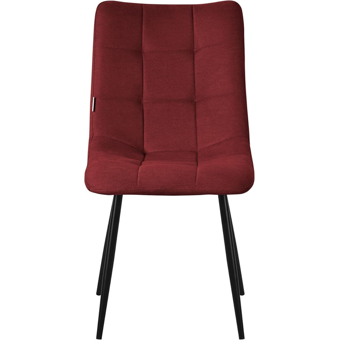 Крісла для їдальні ML-Design, крісла для вітальні з тканинним покриттям та чорними металевими ніжками, кухонні крісла з підлокотниками, м'які крісла для їдальні, вітальні, кухні, офісу (набір 4 шт, червоні)