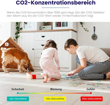 Портативний детектор CO для подорожей: міні-датчик вуглекислого газу з тривалим часом очікування (120 годин), для кемпінгу, дому та вулиці