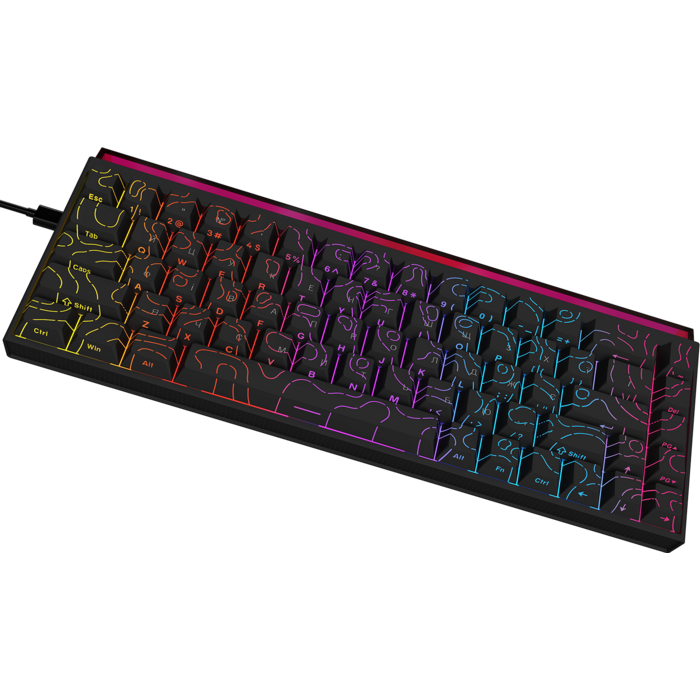 Дротова механічна клавіатура Ajazz NK68 Red switches Side Contour Black (NK68-R-S-B)