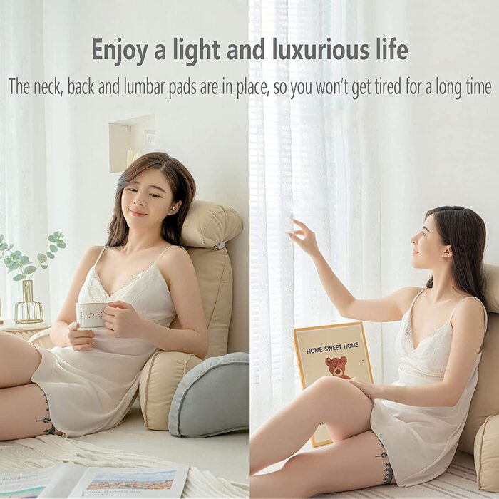 Підголовник для читання з підлокітниками, подушка для спини, трикутна подушка для ліжка, дивана, софи - для читання, роботи, ігор