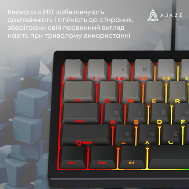 Дротова механічна клавіатура Ajazz AK650 Day Dream switches Gradient Black Grey (AK650-DD-BG)