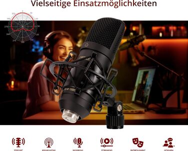 McGrey USB-M 1000 BK: Конденсаторний мікрофон для подкастів, стрімінгу та геймінгу. Чорний