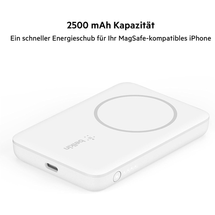 Сумісний з MagSafe, для iPhone 16, USB-C, білий, 2500 mAh