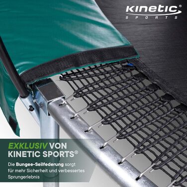 Батут Kinetic Sports Bungee Safety Elite Ø 244 см - Безпечний батут для дітей та дорослих, зелений, AirMAXX, для саду