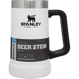 Термокружка Stanley Adventure Vacuum Stein 709 мл - Білий (Polar White) | Зручна ручка, 7 годин холоду, для пива, миється в посудомийній машині