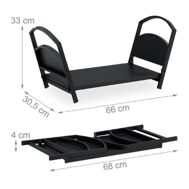 Відкидний металевий кошик для дров Relaxdays