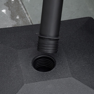 Підставка для парасольки, що заповнюється до 20 кг, з роликами, для штанги діаметром 38/48 мм. Ніжка для парасольки для саду, тераси, балкону, чорного кольору.