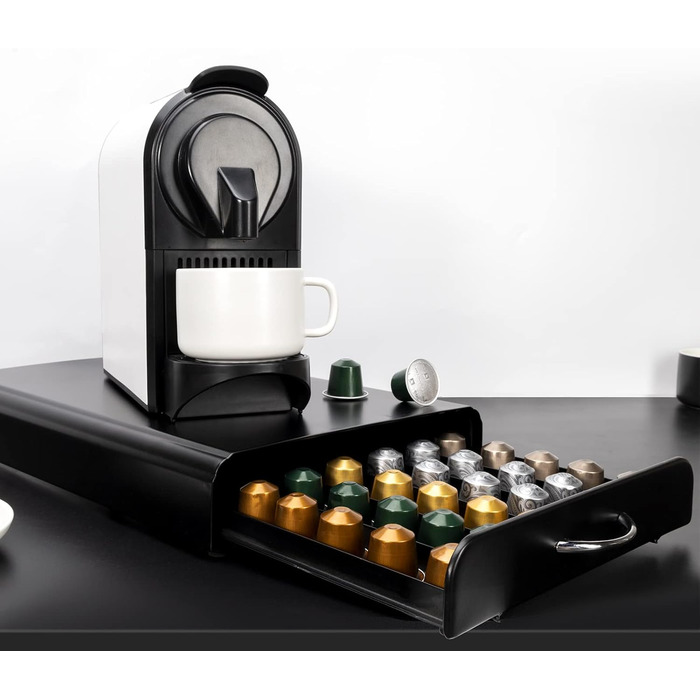 Організатор для капсул Nespresso, металевий, чорний, на 60 штук
