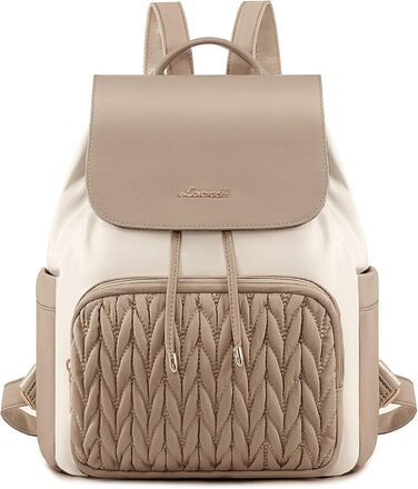 LOVEVOOK Сумка-рюкзак жіноча маленька, елегантна міська, водонепроникна, повсякденна, для подорожей, школи, роботи, чорна (14 дюймів, A-khaki-beige)