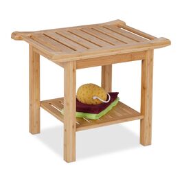 Стілець для ванної кімнати Relaxdays з бамбука з ручками та полицею