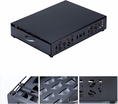 Тримач для капсул Vertuo Rice Rat – 50 капсул, чорний, скляний, для Nespresso Vertuo