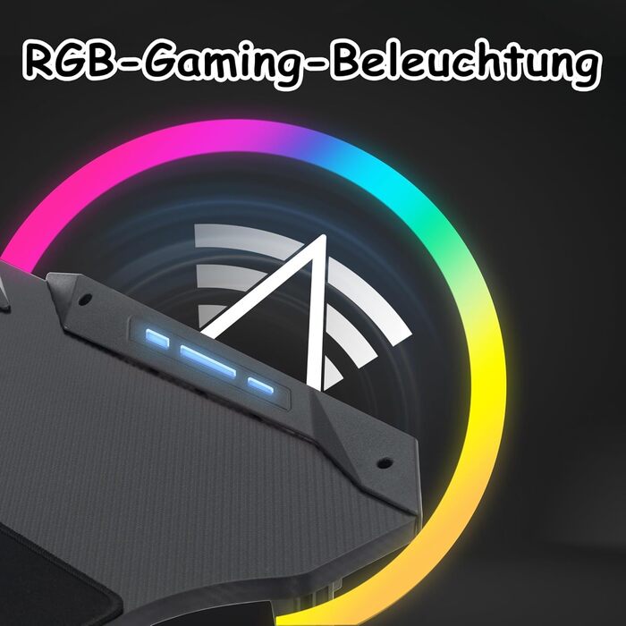 Ігровий стіл XMTECH 140x60 см з RGB LED, карбонова поверхня, ергономічний, з тримачем для навушників та підставкою для напоїв, чорний