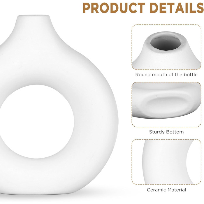 Керамічні вази PZJFH, 2 шт. и, сучасні, білі, для спальні, вітальні, кабінету, прикраса пампасів