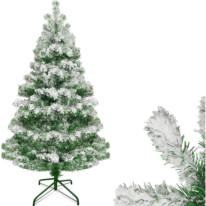 Різдвяна ялинка kesser штучна з 775 вершинами, ялинка штучна благородна ялиця швидка збірка вкл. Підставка для різдвяної ялинки, Різдвяна прикраса-2,1 м (120 см, Сніг)